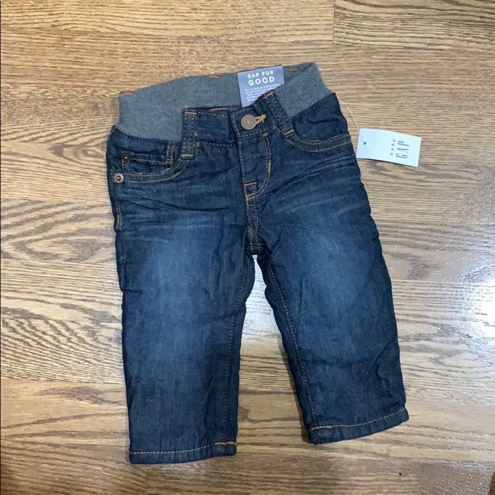 NWT baby gap fleece lined jeans - size 3-6 months